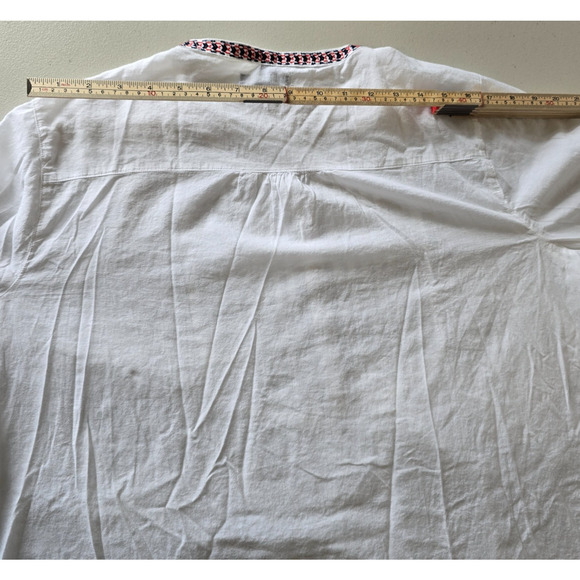 Gap Long Sleeve Blouse Women's XXL White w/ Red & Black Embroidered - Picture 14 of 16